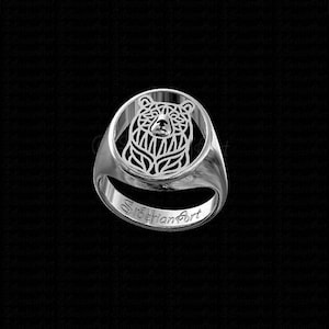 925 Sterling Silver Wild Bear Bear Ring Gift For Bear Lovers Bear Ring Wild Animal Jewelry Handmade Wildlife Jewelry