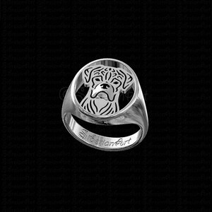 Boxer Ring Sterling Silver 925 Gift for Dog Lovers and Owners Pet ...