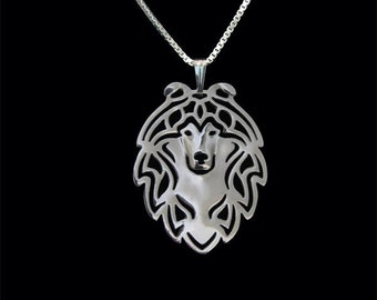 Shetland Sheepdog Necklace - Sterling Silver Dog Pendant