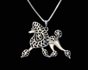 Poodle Pendant Necklace - 925 Sterling Silver, Gift For Dog Lovers, Minimalist Dog Pendant Necklace, Handmade Dog Necklace, Pet Jewelry