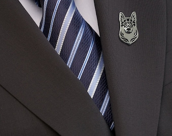 German Shepherd dog brooch - sterling silver