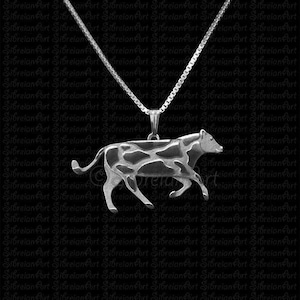 925 Sterling Silver Pet Cow Cow Necklace Gift For Cow Lovers Cow Necklace Pet Jewelry Cow Memorial Cow Keepsake Handmade Personalized Gift