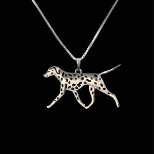 925 Sterling Silber Dalmatiner Halskette Geschenk für Hundeliebhaber Hundehalskette Haustier Schmuck Hundeschmuck Hundedenmal Hundeandenken handgemachtes seltenes Hundeverlust-Haustier