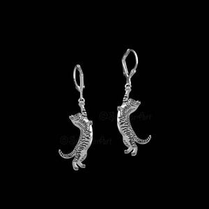 925 Sterling Silver Pet Cat Bengal Cat Earrings Gift For Cat Lovers Cat Earrings Pet Jewelry Cat Memorial Cat Keepsake Family Animal Jewelry