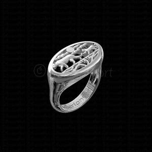 925 Sterling Silver Wild Lion African Sunset - Lioness And Cub Ring Gift For Lion Lovers Lion Ring Wild Animal Jewelry Handmade