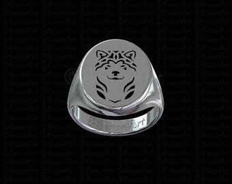 Japanese Akita Inu ring - sterling silver 925 - gift for dog lovers and owners - Pet Jewelry - best friend jewelry - unisex