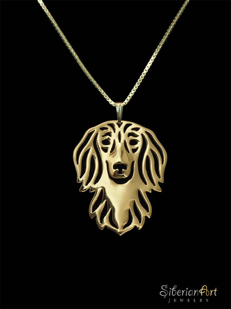 Long Haired Dachshund Jewelry Solid Gold Pendant and Etsy