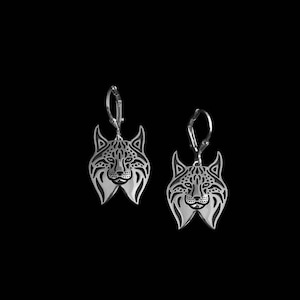 925 Sterling Silver Wild Lynx Iberian Lynx Earrings Gift For Lynx Lovers Lynx Earrings Wild Animal Jewelry Handmade Wildlife Jewelry