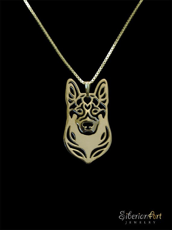 German Shepherd dog jewelry Gold Etsy