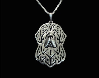 Newfoundland dog jewelry - sterling silver pendant and necklace