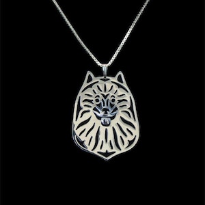 925 Sterling Silver Keeshond Necklace Gift For Dog Lovers Dog Necklace Pet Jewelry Dog Memorial Dog Keepsake Show Dog Pet Rare Handmade
