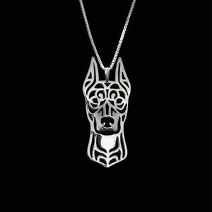 Collar de pinscher alemán de plata de ley 925, regalo para amantes de los perros, collar para perros, joyería para mascotas, collar de plata para perros hecho a mano, joyería fina