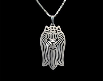 Yorkshire Terrier jewelry - sterling silver pendant and necklace