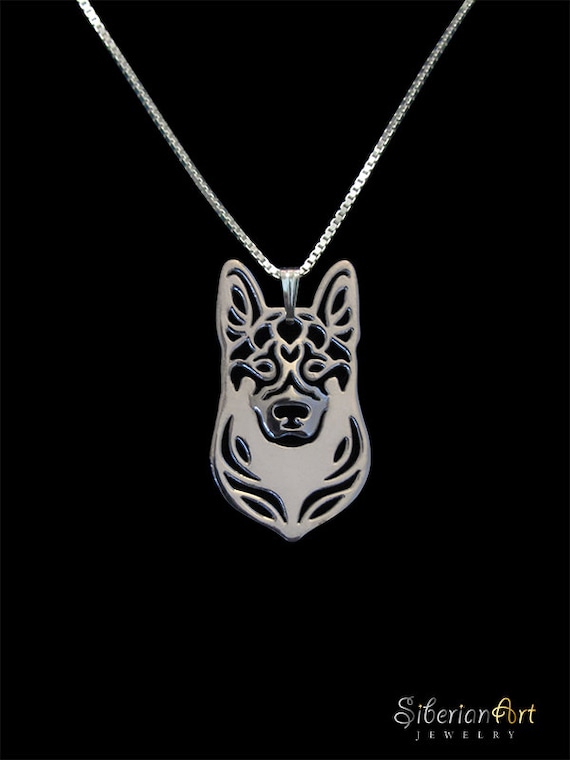 sterling silver german shepherd necklace