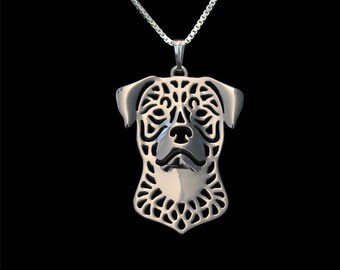 Rottweiler jewelry - sterling silver pendant and necklace