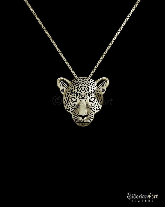 早割クーポン！ Yellow 14k Gold Gift Necklace Leopard African Leopard Wild ネックレス・ペンダント