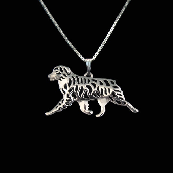 Australian Shepherd movement jewelry - sterling silver pendant and necklace