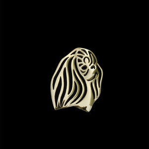 Pekingese brooch Solid Gold image 2