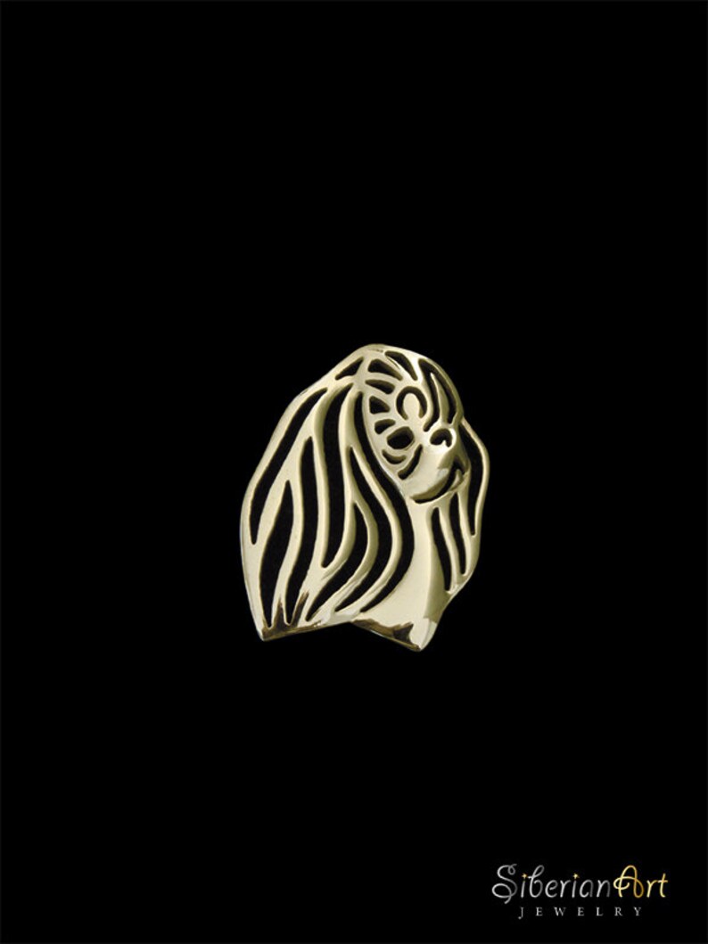 Pekingese brooch Solid Gold image 2