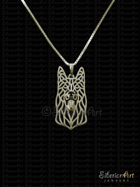 Black German Shepherd Dog Solid Gold Pendant and Necklace. | Etsy