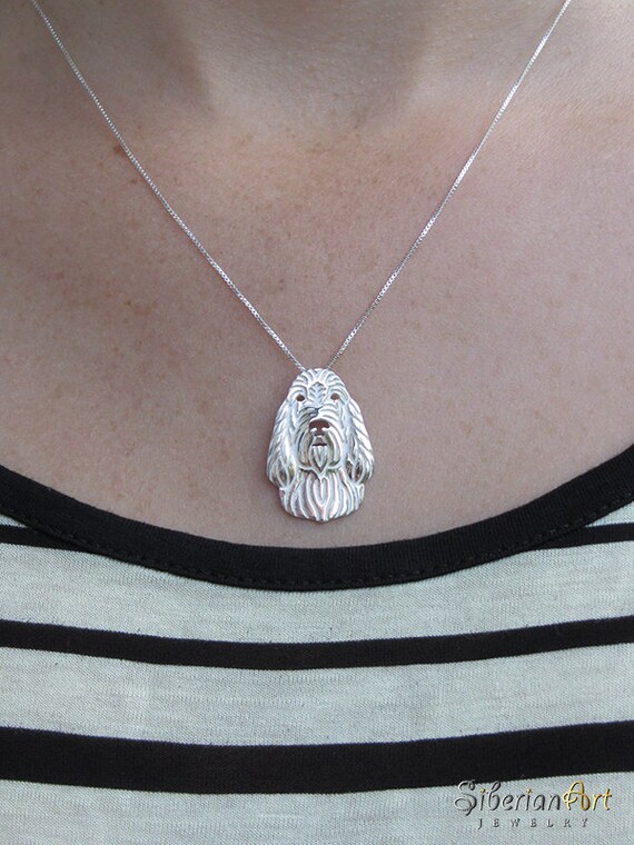 Spinone Italiano Sterling Silver Pendant and Necklace. Etsy UK