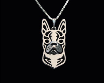 Boston Terrier - sterling silver pendant and necklace