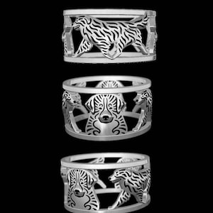 925 Sterling Silver Bernese Mountain Dog Filigree Style Ring Gift For Dog Lovers Dog Ring Pet Jewelry Dog Memorial Dog Keepsake Pet Dog Loss