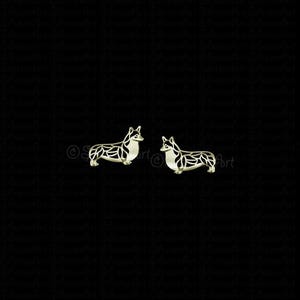 14k Yellow Gold Pembroke Welsh Corgi Earrings Gift For Dog Lovers Dog Earrings Pet Jewelry Dog Memorial Dog Keepsake Handmade Show Dog Pet