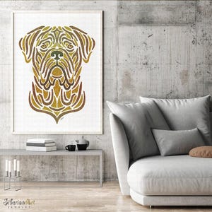 Regalo con estampado de dogo de Burdeos para amantes de los perros Joyas para mascotas con estampado de perro Recuerdo conmemorativo para perro Joyas para animales familiares de perros de exhibición hechos a mano raros