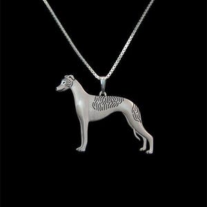 Sterling Silver Whippet Pendant Necklace: Modern Dog Jewelry