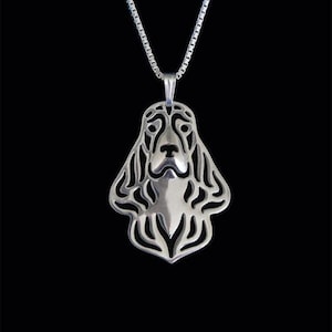 Collar de plata de ley 925 con diseño de cocker spaniel inglés, regalo para amantes de los perros, collar para perros, joyería para mascotas, recuerdo para perros, mascota hecha a mano, regalo raro