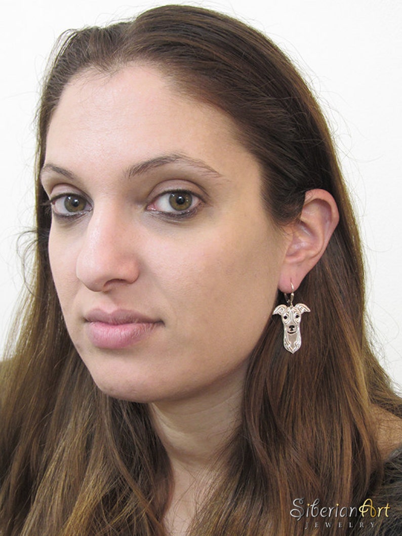 Italian Greyhound earrings sterling silver image 2