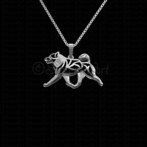 Collar de perro de alce noruego de plata de ley 925, regalo para amantes de los perros, collar para perros, joyas para mascotas, recuerdo de perro, pérdida de perro, mascota rara