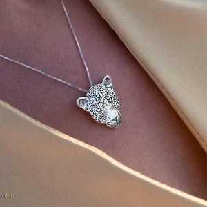 925 Sterling Silver Wild Leopard African Leopard Necklace Gift For Leopard Lovers Leopard Necklace Wild Animal Jewelry Handmade