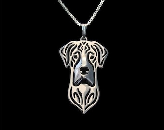 925 Sterling Silver Great Dane (natural Ears) Necklace Gift For Dog Lovers Dog Necklace Pet Jewelry Dog Memorial Dog Keepsake Handmade Pet