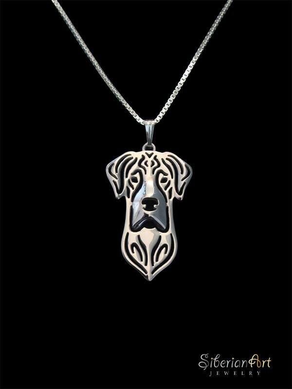 925 Sterling Silver Great Dane (natural Ears) Necklace Gift For Dog Lovers Dog Necklace Pet Jewelry Dog Memorial Dog Keepsake Handmade Pet