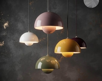 Lámpara colgante moderna, lámpara de techo tipo cúpula / lámpara colgante de metal / iluminación para isla de cocina, lámpara de comedor, decoración minimalista para el hogar
