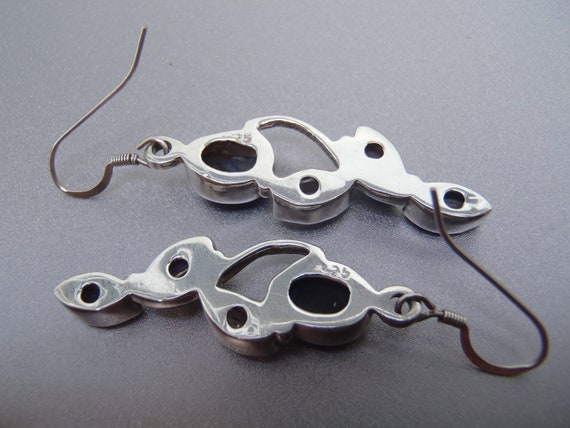 Solid Sterling Silver Lapis and Amethyst Earrings - image 4