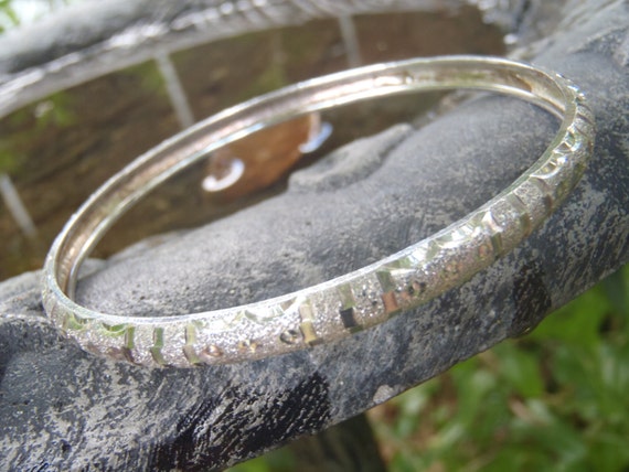 Solid Sterling Silver Bangle Bracelet - image 2