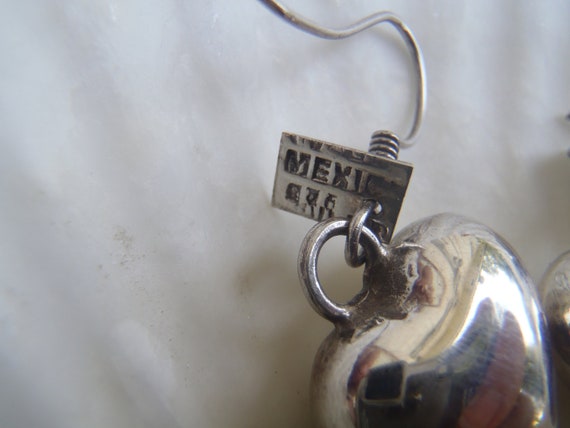 Solid Sterling Silver Mexican Heart Earrings - image 5