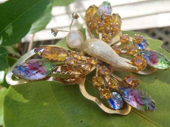 Designer Selini Multi-color Butterfly Brooch - image 3