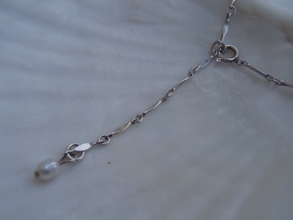 Solid Sterling Silver and Mother of Pearl Necklace - image 3