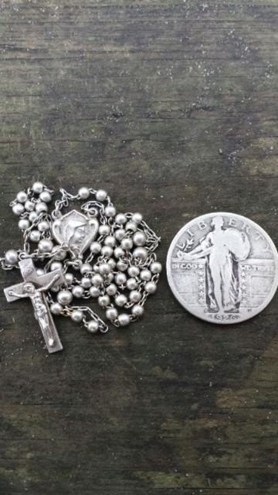 Sterling Silver Child's Rosary A-246 - image 5