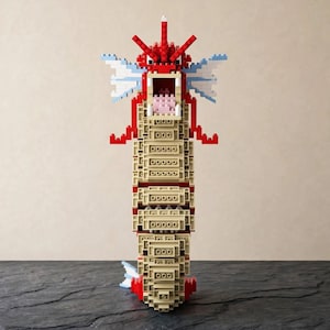 Garados-Figur aus Bausteinen, 963 Teile | 27 cm großes, glänzend rotes Garados | Pokémon-Mikrobausteine ​​| DIY-Modell zum Ausstellen | Geschenkidee