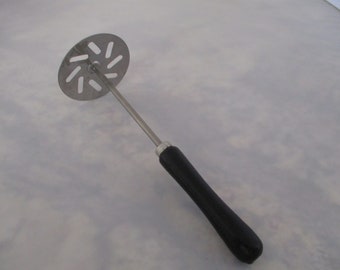 Blue Grey with White with Handle Stainless Steel Gadget BONNY Potatoe Masher Etsys Vintage Kitchen