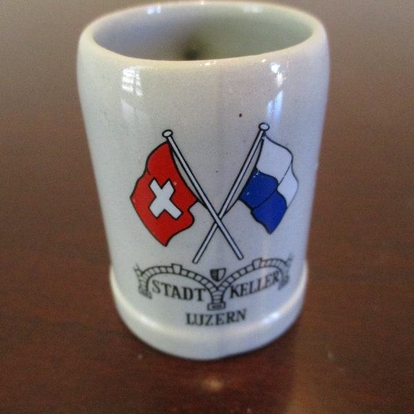 Mini Glazed Ceramic Stadt Keller Luzern Stein, Barware, Collectible, Memorabilia