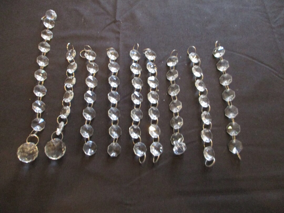 Vintage Crystal, Glass, Prisms, Crafts, Total of 9 Strands Etsy