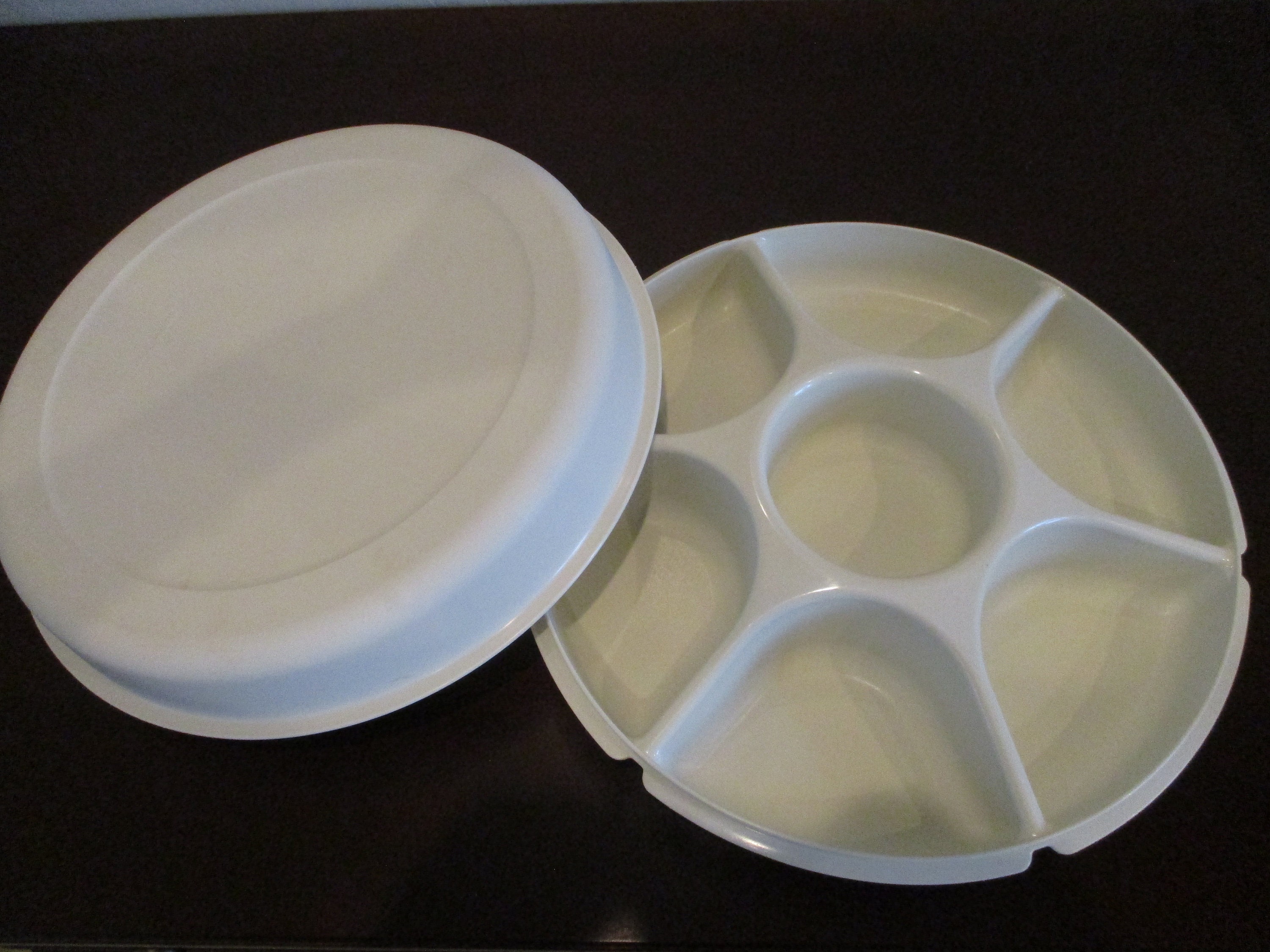 Tupperware Chip And Dip Party Platter, Vintage Party Trays, Hostess Gift /  Holiday Party Tray