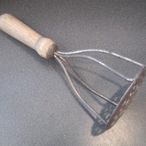 Vintage Potato Masher with Wooden Handle, Utensil, Cookware
