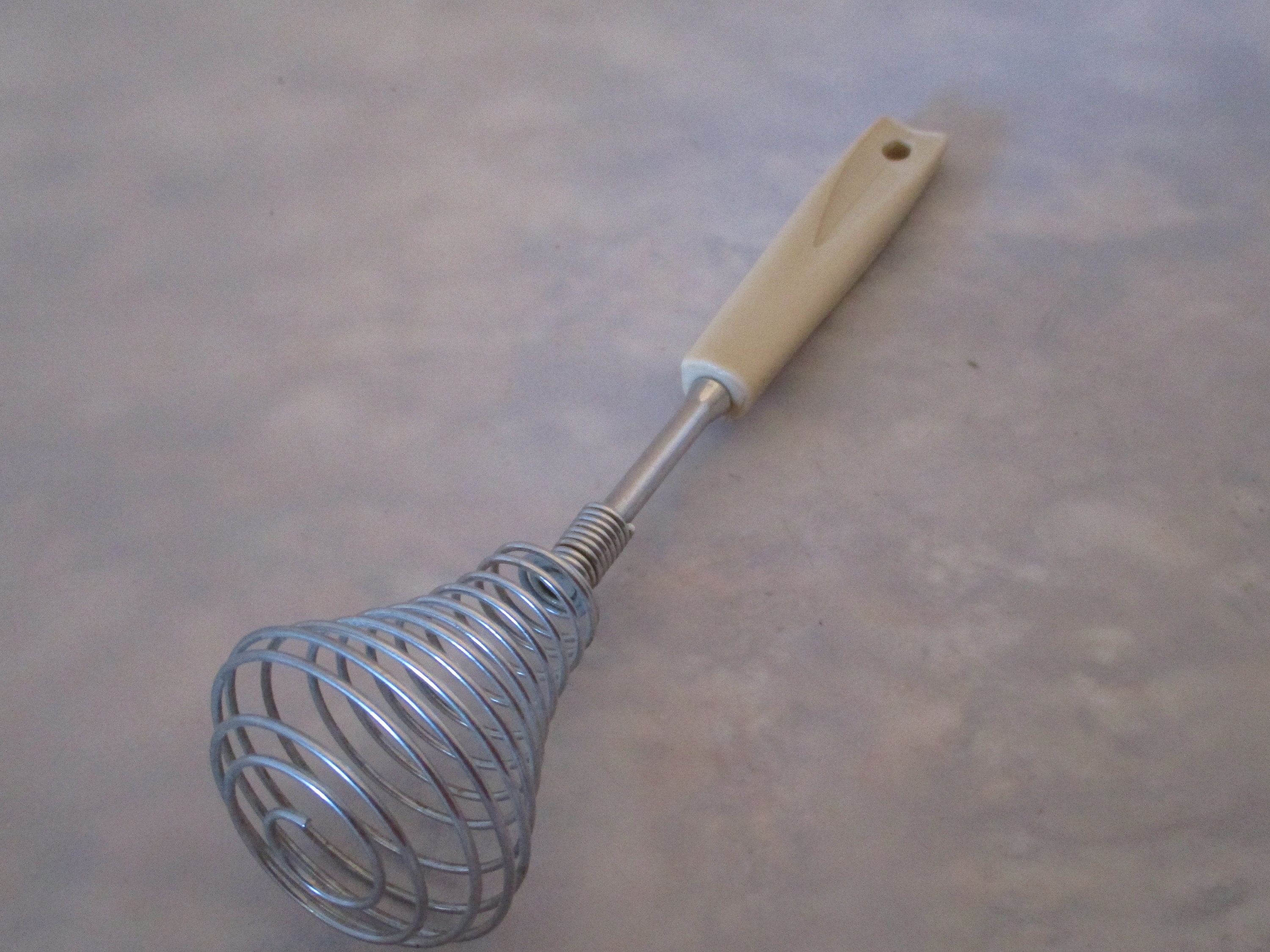 Vintage Stainless Steel Coil Whisk Egg Beater Kitchen 